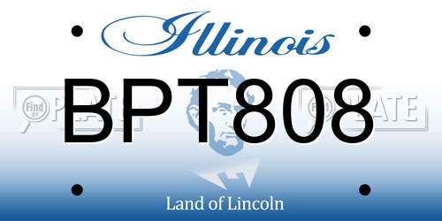 BPT808 Illinois License Plate