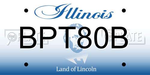 BPT80B Illinois License Plate