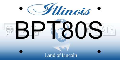BPT80S Illinois License Plate
