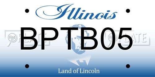 BPTB05 Illinois License Plate