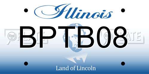 BPTB08 Illinois License Plate