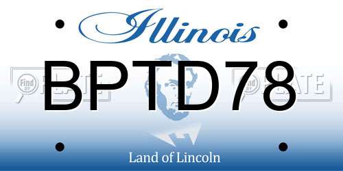 BPTD78 Illinois License Plate