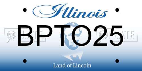 BPTO25 Illinois License Plate