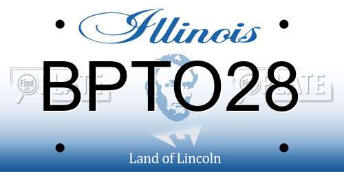 BPTO28 Illinois License Plate
