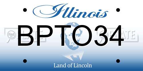 BPTO34 Illinois License Plate