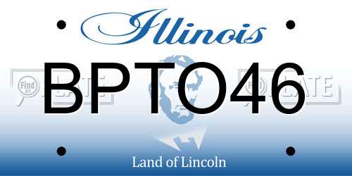 BPTO46 Illinois License Plate