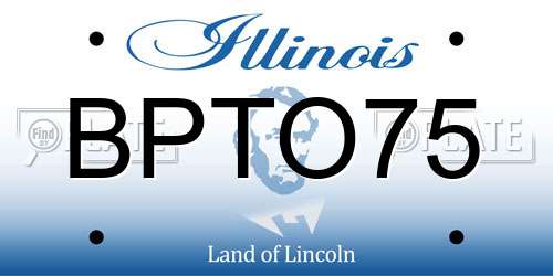 BPTO75 Illinois License Plate