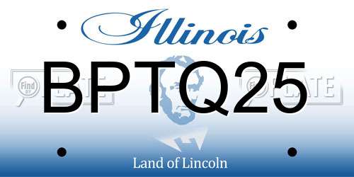 BPTQ25 Illinois License Plate