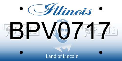 BPV0717 Illinois License Plate