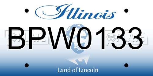 BPW0133 Illinois License Plate