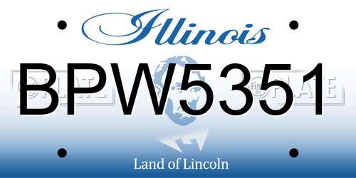 BPW5351 Illinois License Plate
