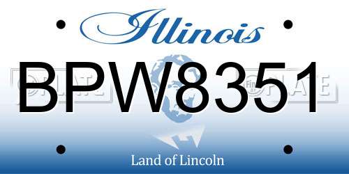 BPW8351 Illinois License Plate