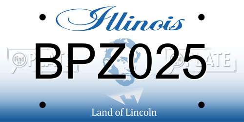 BPZ025 Illinois License Plate