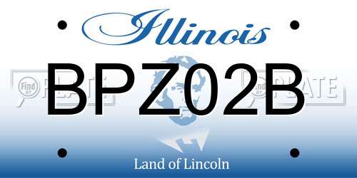 BPZ02B Illinois License Plate