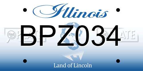 BPZ034 Illinois License Plate