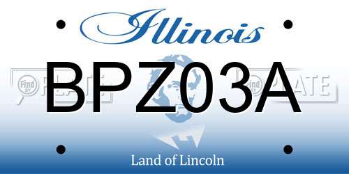 BPZ03A Illinois License Plate