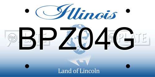 BPZ04G Illinois License Plate
