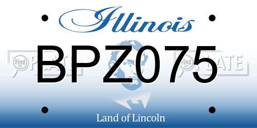 BPZ075 Illinois License Plate