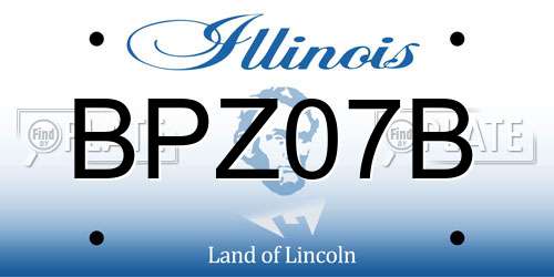 BPZ07B Illinois License Plate