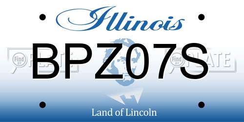 BPZ07S Illinois License Plate