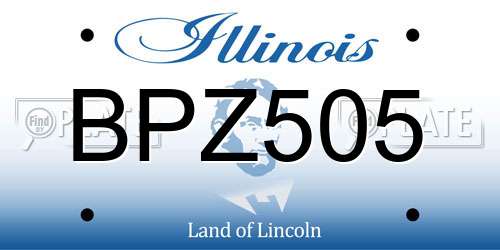 BPZ505 Illinois License Plate