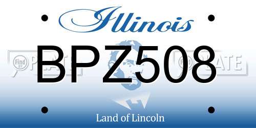 BPZ508 Illinois License Plate