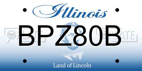 BPZ80B Illinois License Plate