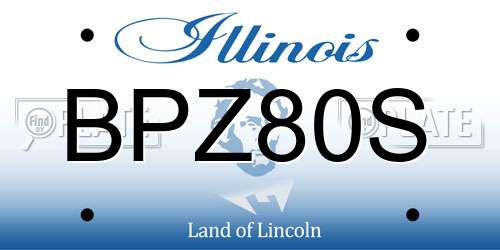 BPZ80S Illinois License Plate