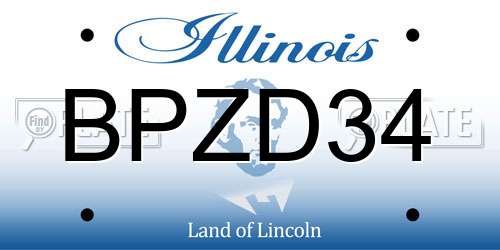 BPZD34 Illinois License Plate