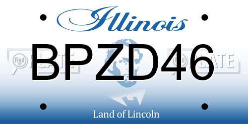 BPZD46 Illinois License Plate