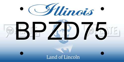 BPZD75 Illinois License Plate
