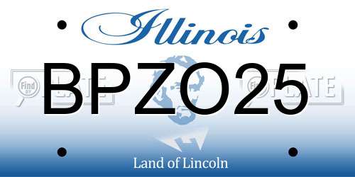 BPZO25 Illinois License Plate