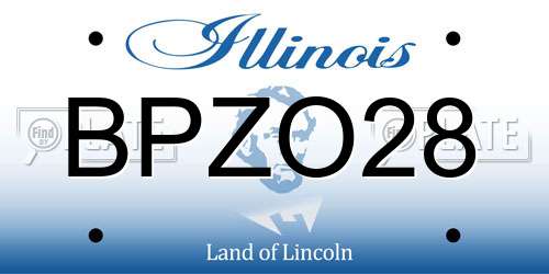 BPZO28 Illinois License Plate