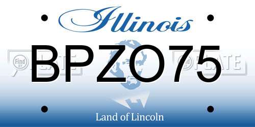 BPZO75 Illinois License Plate