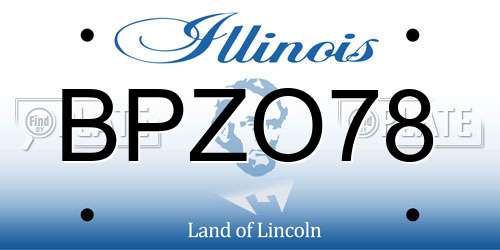 BPZO78 Illinois License Plate