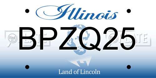 BPZQ25 Illinois License Plate