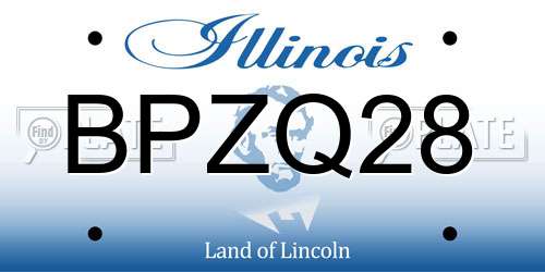 BPZQ28 Illinois License Plate