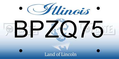 BPZQ75 Illinois License Plate
