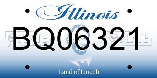BQ06321 Illinois License Plate