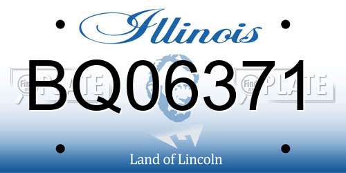 BQ06371 Illinois License Plate