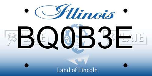 BQ0B3E Illinois License Plate