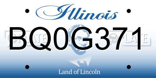 BQ0G371 Illinois License Plate