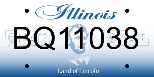 BQ11038 Illinois License Plate