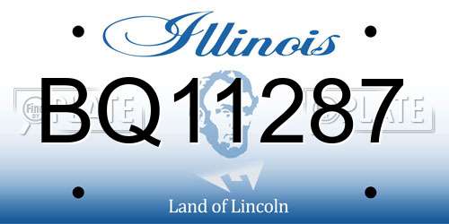 BQ11287 Illinois License Plate