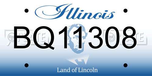 BQ11308 Illinois License Plate