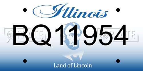 BQ11954 Illinois License Plate
