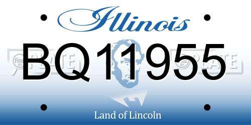 BQ11955 Illinois License Plate