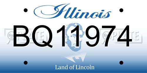 BQ11974 Illinois License Plate