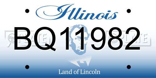 BQ11982 Illinois License Plate