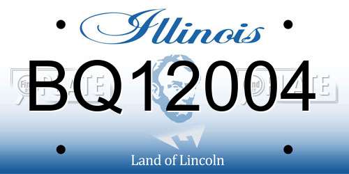 BQ12004 Illinois License Plate
